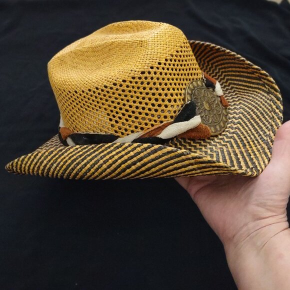 Bullhide by Montecarlo Straw Cowboy Hat with Stylish Suede Band - Picture 11 of 11